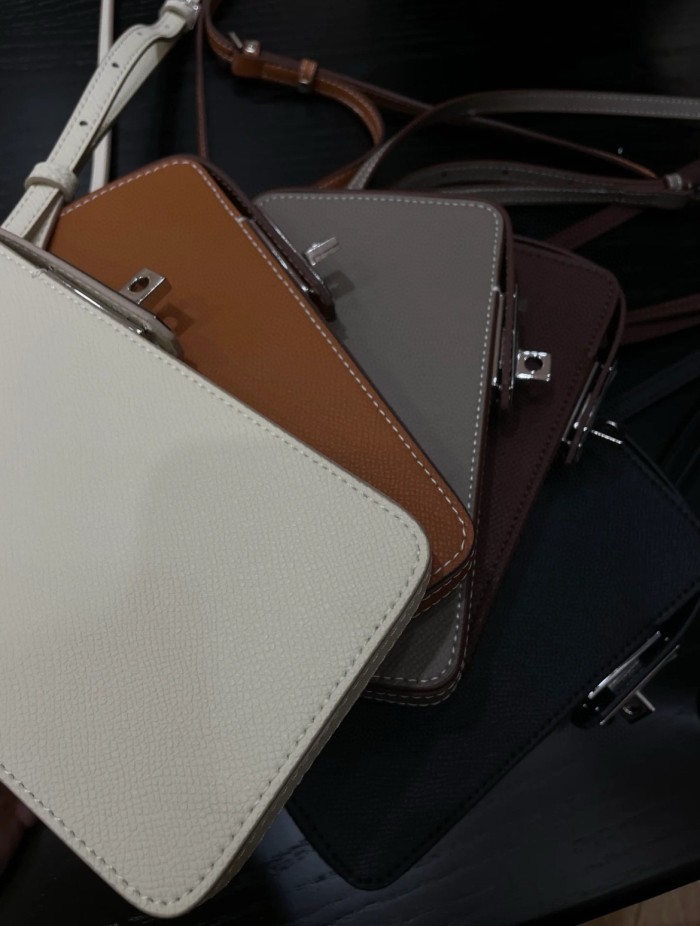 NIGO Hermes Women's Fashion Hac a Box Silver Buckle Wrangled Calfskin Phone Protection Case Casual Phone Bag Ngvp #nigo8379