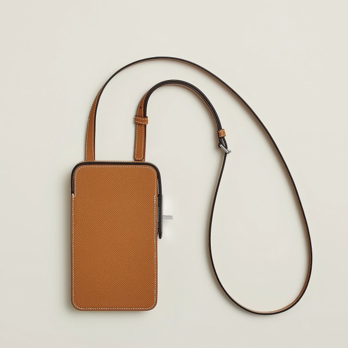 NIGO Hermes Women's Fashion Hac a Box Silver Buckle Wrangled Calfskin Phone Protection Case Casual Phone Bag Ngvp #nigo8379