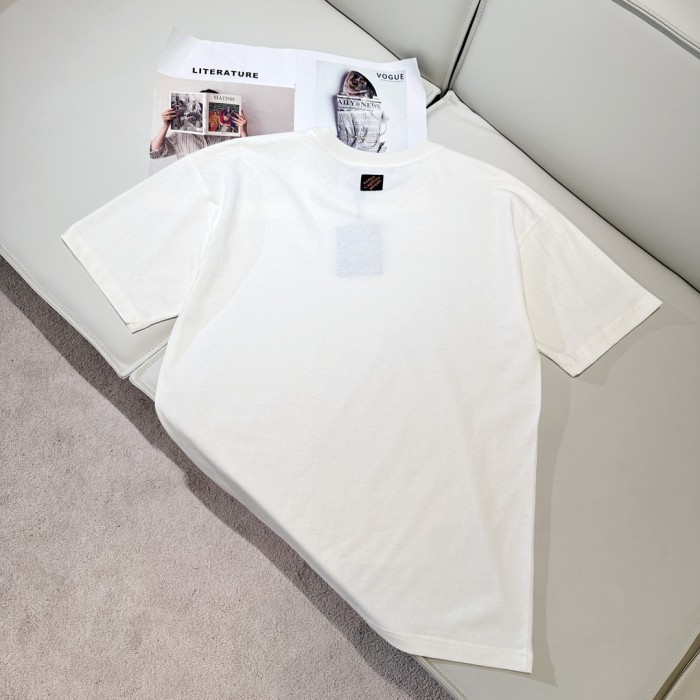NIGO Louis Vuitton Men's Summer Embroidery Beaded Letter Logo White Round Neck Short Sleeve T-Shirt #nigo99737