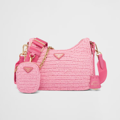 NIGO Prada Re-Edition 2005 Women's Logo Embroidered Fashionable Straw And Willow Mini Shoulder Bag Casual Underarm Bag #nigo99744