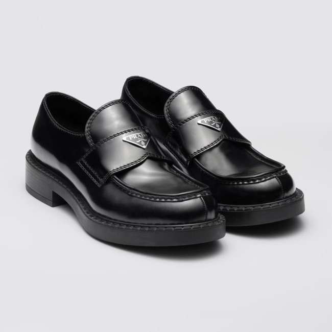 NIGO Prada Men's Four Season Glossy Leather Loafers With Cowhide Logo And Comfortable Leather Shoes #nigo294861