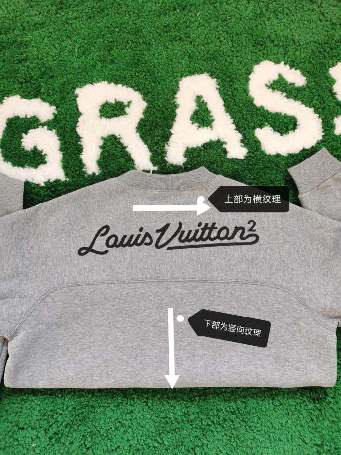 NIGO Louis Vuitton Men's Spring and Autumn Gray Love Logo Letter Printed Pullover Sweater Sweatshirt #nigo99751