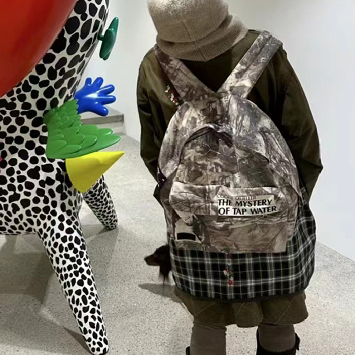 NIGO Enfants Riches Deprimes Men's And Women's Trendy High Street Color Block Letter Zipper Bag With Patch Panel Canvas Backpack  Bags Ngvp #nigo8392