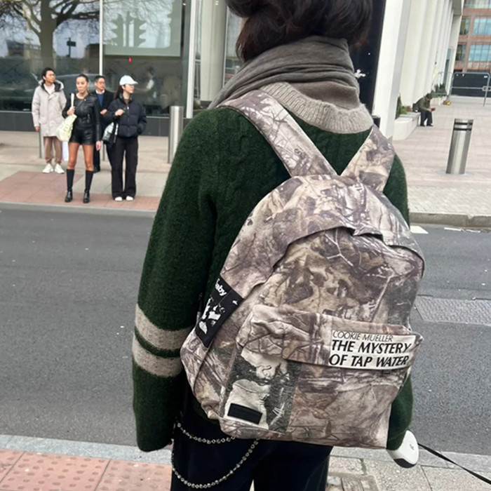NIGO Enfants Riches Deprimes Men's And Women's Trendy High Street Color Block Letter Zipper Bag With Patch Panel Canvas Backpack  Bags Ngvp #nigo8392