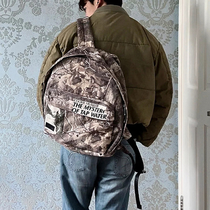 NIGO Enfants Riches Deprimes Men's And Women's Trendy High Street Color Block Letter Zipper Bag With Patch Panel Canvas Backpack  Bags Ngvp #nigo8392