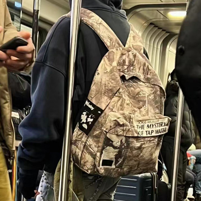 NIGO Enfants Riches Deprimes Men's And Women's Trendy High Street Color Block Letter Zipper Bag With Patch Panel Canvas Backpack  Bags Ngvp #nigo8392