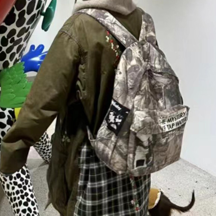 NIGO Enfants Riches Deprimes Men's And Women's Trendy High Street Color Block Letter Zipper Bag With Patch Panel Canvas Backpack  Bags Ngvp #nigo8392