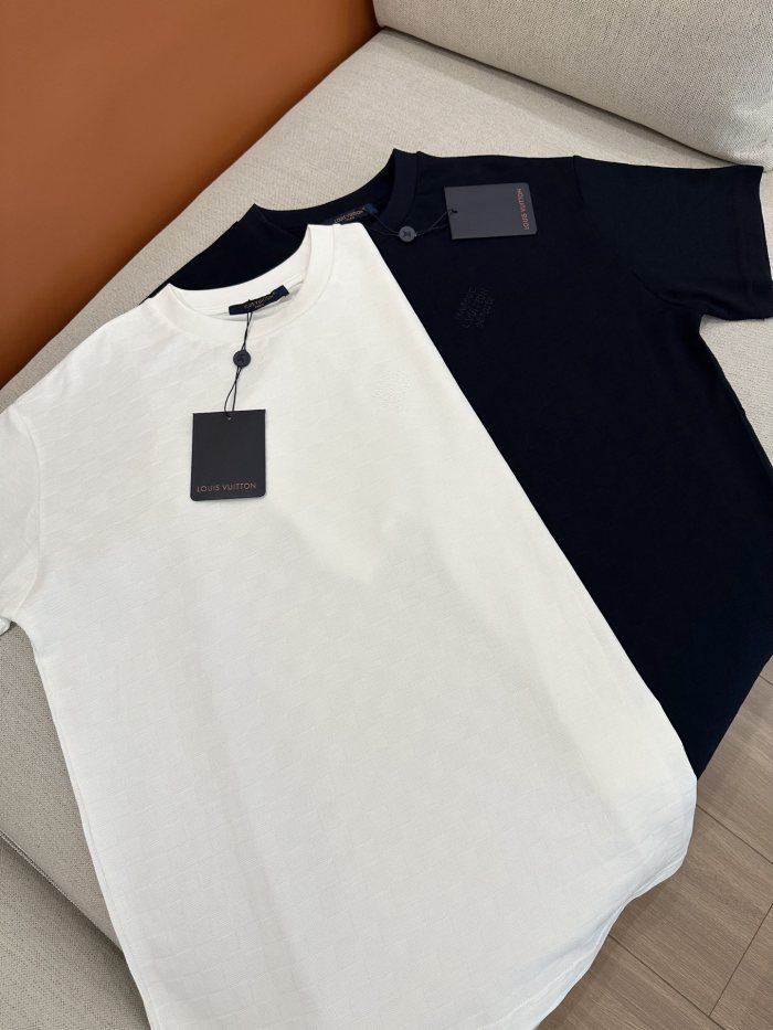 NIGO Louis Vuitton Men's Summer Solid Color Embroidered Letter Logo Round Neck Cotton Short Sleeve T-Shirt #nigo99765
