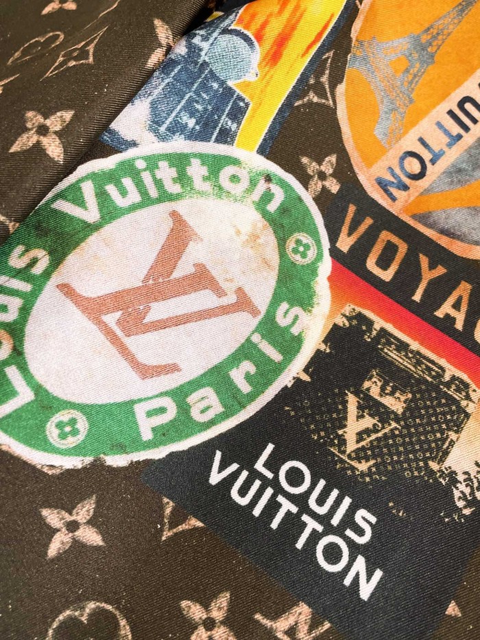 NIGO Louis Vuitton Women's Summer Monogram Printed Lapel Silk Single Breasted Short Sleeve Shirt #nigo99775