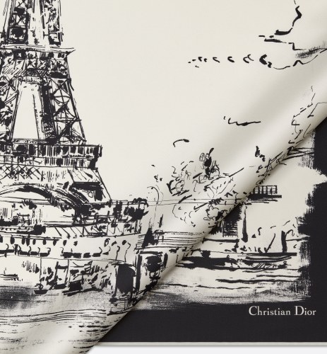 NIGO Dior Eiffel Tower Women's Printed Scarves With Color Blocking Fashionable Luxurious And Elegant Scarf Accessories Ngvp #nigo8399