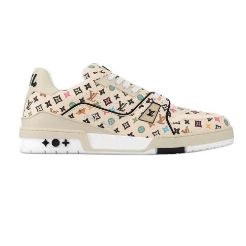 NIGO Louis Vuitton Men's Four Seasons Logo Fashion Trend Color Block Cowhide Sports Casual Lace Up Shoes #nigo71268