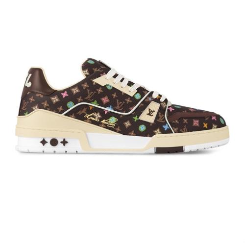 NIGO Louis Vuitton Men's Four Seasons Logo Fashion Trend Color Block Cowhide Sports Casual Lace Up Shoes #nigo71268