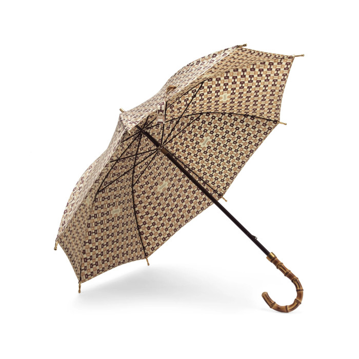 NIGO Gucci Reversible Printed Horsebit Umbrella Bamboo Long Handle Sun Umbrellas #nigo99782