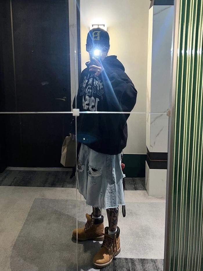 NIGO Vetements Men's And Women's Spring/summer Cotton Washed Distressed Denim Shorts With Zipper Loose Wide Leg Jeans Pants Ngvp #nigo8521