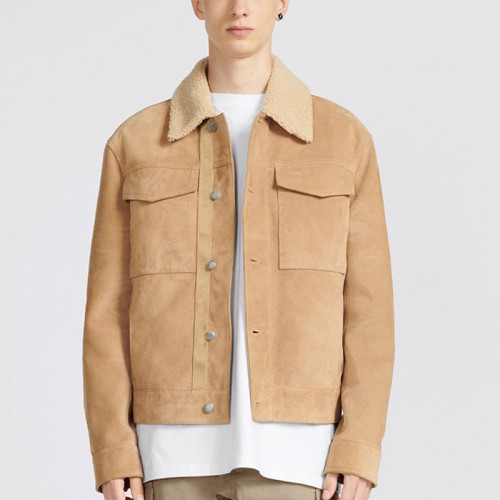NIGO Dior Men's Autumn And Winter Solid Color Lapel Casual Single Breasted Cow Suede Lamb Collar Short Jacket #nigo71272