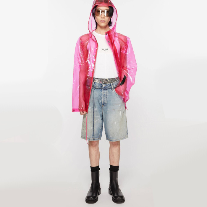 NIGO Acne Studios Men's And Women's Spring/summer Cotton Washed Splashed Ink Denim Shorts With Zipper Loose Wide Leg Jeans Pants Ngvp #nigo8523