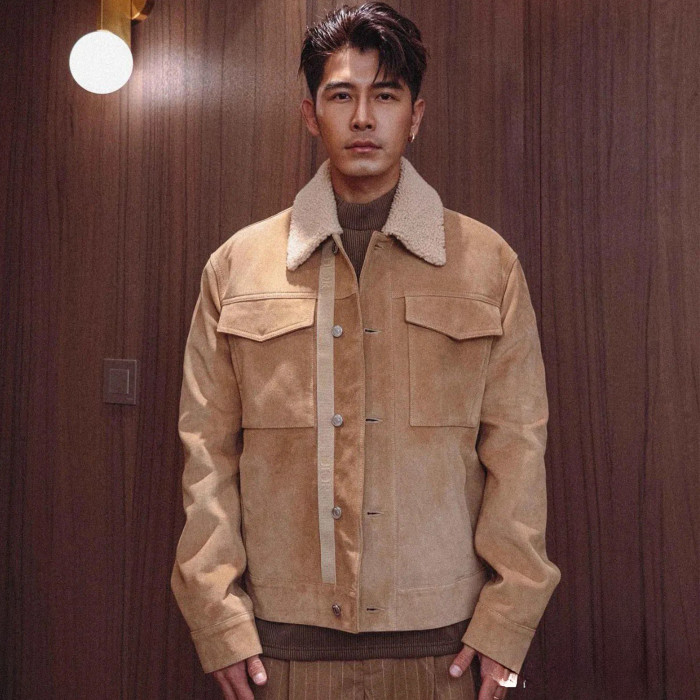 NIGO Dior Men's Autumn And Winter Solid Color Lapel Casual Single Breasted Cow Suede Lamb Collar Short Jacket #nigo71272