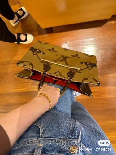 NIGO Louis Vuitton OnTheGo Voyage Women's Brown Old Flower Full Printing Removable Adjustable Shoulder Strap Coated Canvas Splicing Cowhide Tote Bag Shopping Bags Shoulder Crossbody Handbags #nigo99798
