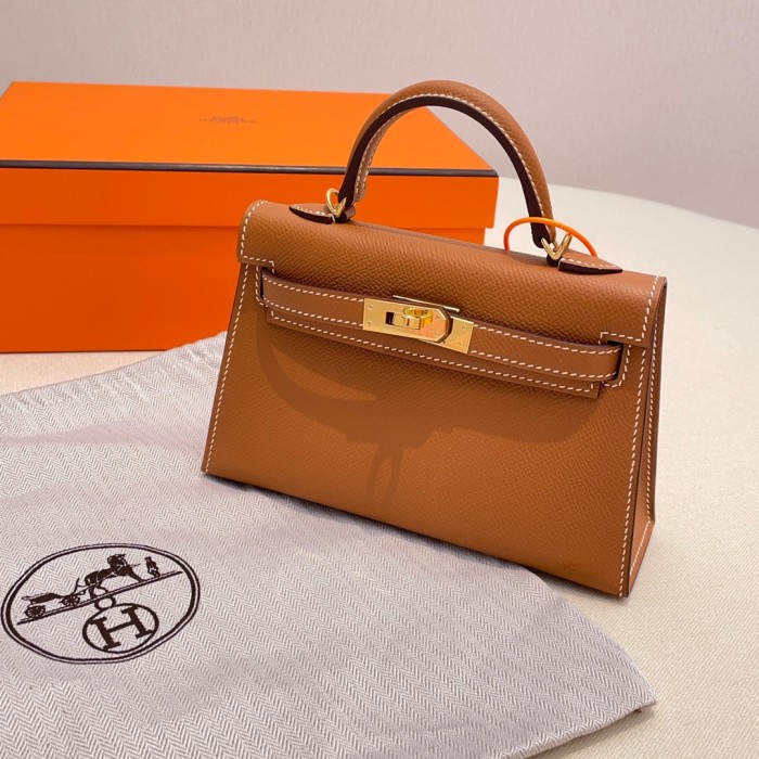 NIGO Hermes Solid Color Handbag Temperament Metal Buckle Kelly Bag Accessories #nigo99829