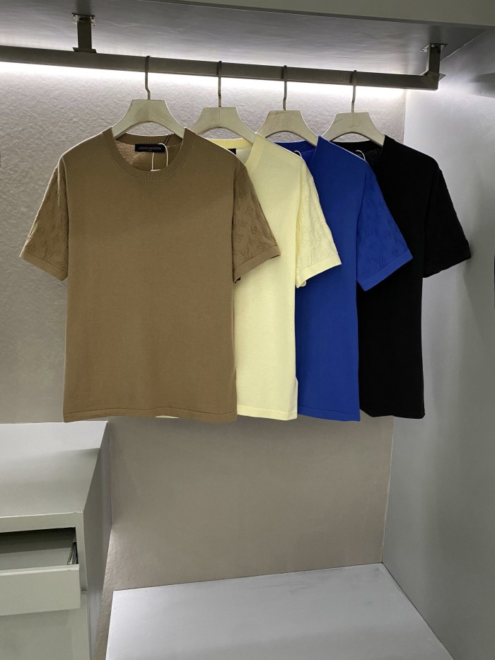 NIGO Louis Vuitton Men's Summer Solid Color Logo Jacquard Round Neck Cotton Short Sleeve T-Shirt #nigo99834