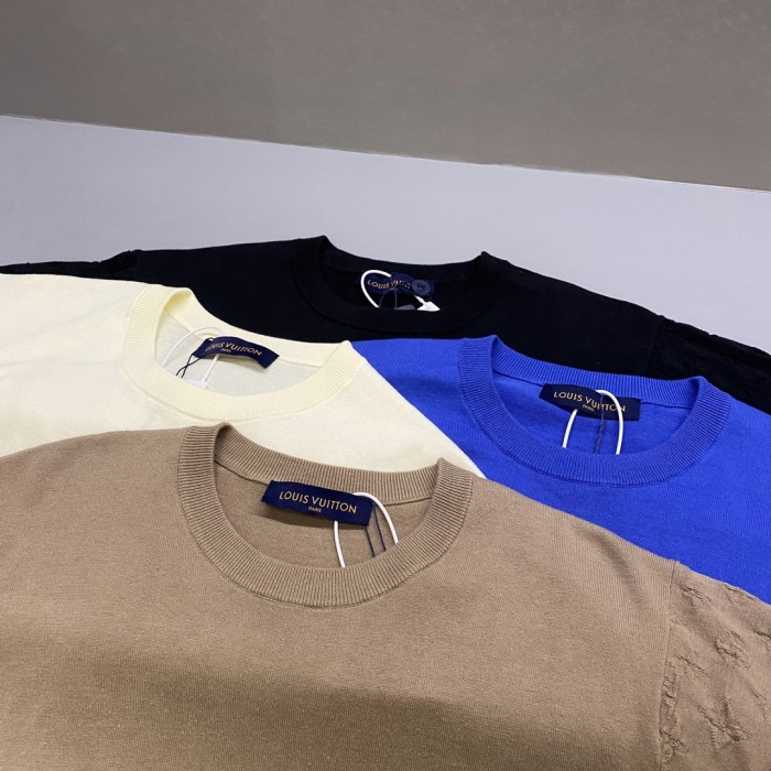 NIGO Louis Vuitton Men's Summer Solid Color Logo Jacquard Round Neck Cotton Short Sleeve T-Shirt #nigo99834