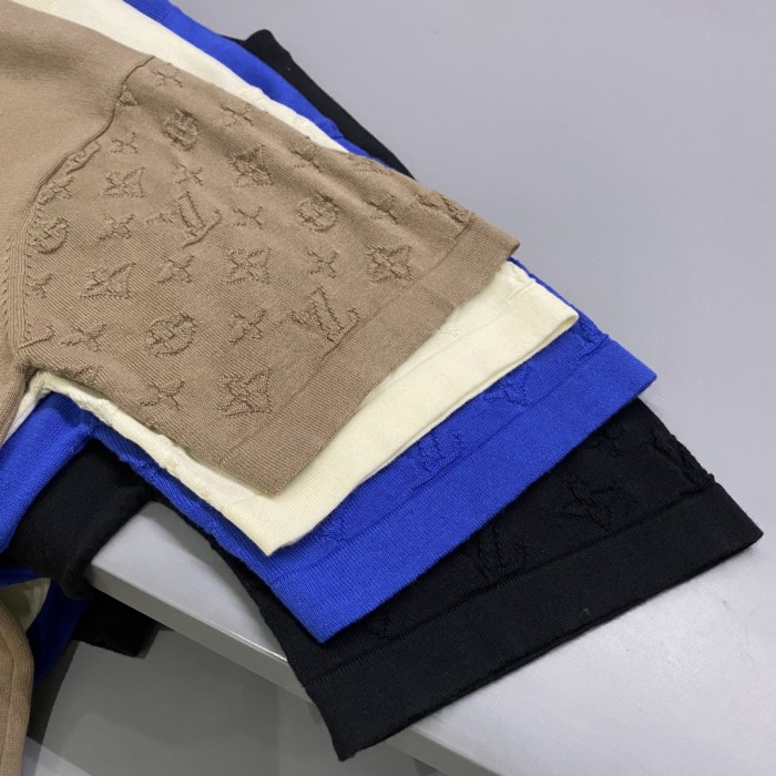 NIGO Louis Vuitton Men's Summer Solid Color Logo Jacquard Round Neck Cotton Short Sleeve T-Shirt #nigo99834