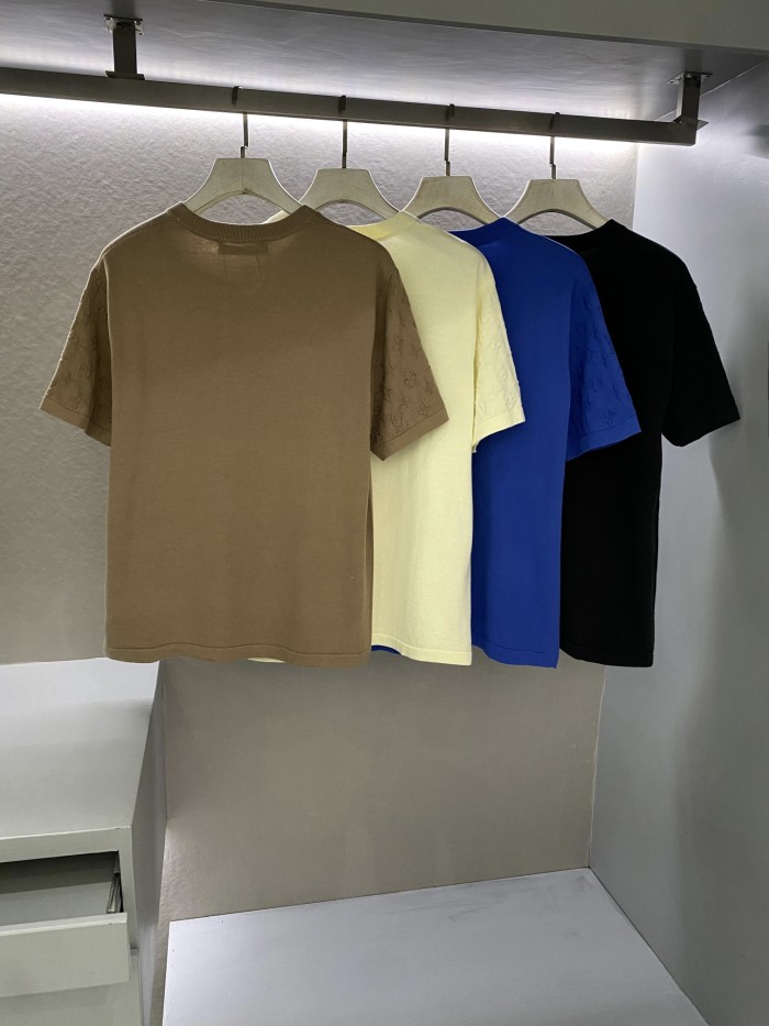 NIGO Louis Vuitton Men's Summer Solid Color Logo Jacquard Round Neck Cotton Short Sleeve T-Shirt #nigo99834