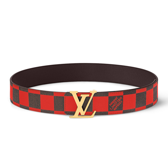 NIGO Louis Vuitton Men's Color Checkered Letter Logo Brown Leather Belt Accessory  #nigo71274