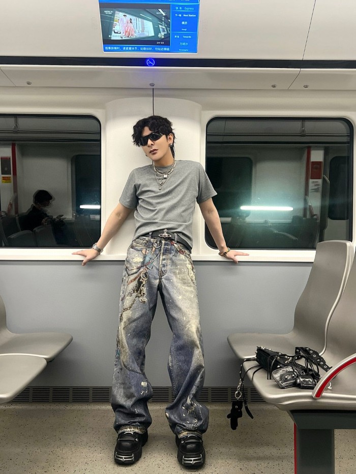 NIGO Acne Studios Men's And Women's 3DPrinted Pattern Loose Low Waisted Casual Wide Leg Solid Color Denim Pants Ngvp #nigo8513