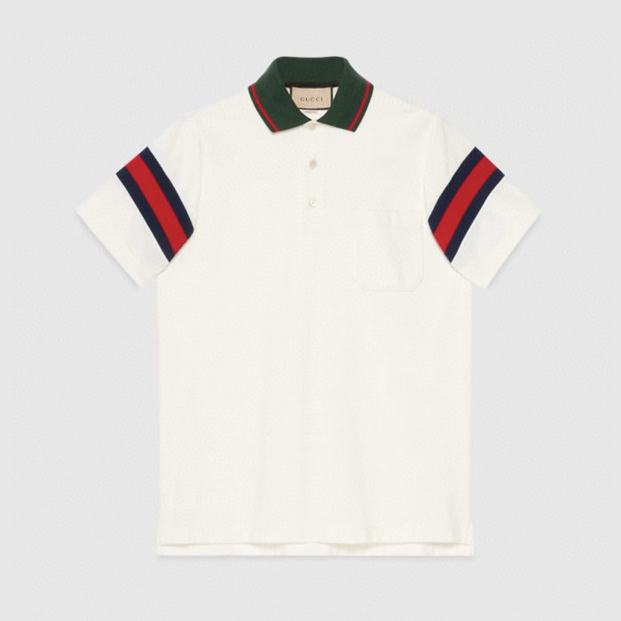 NIGO Gucci Men's Summer Decorated Interlocking Double G Label Stretch Cotton Polo Shirt Short Sleeve T-Shirt #nigo99859