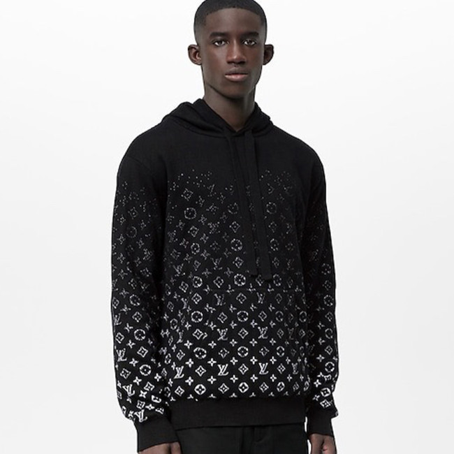 NIGO Louis Vuitton Men's Spring And Autumn Gradient Logo Knitted Hoodie Fashionable And Casual Drawstring Sweater  #nigo95123