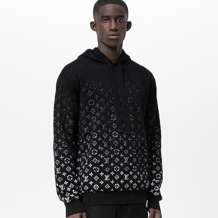 NIGO Louis Vuitton Men's Spring And Autumn Gradient Logo Knitted Hoodie Fashionable And Casual Drawstring Sweater  #nigo95123