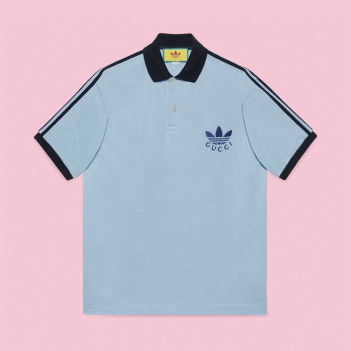 NIGO Gucci Men's Summer Decorated Interlocking Double G Label Stretch Cotton Polo Shirt Short Sleeve T-Shirt #nigo99859