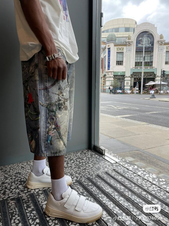 NIGO Acne Studios Men's Women's Summer Solid Color 3D Printed Low Rise Vintage Casual Loose Denim Shorts Ngvp #nigo8514