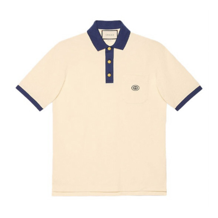 NIGO Gucci Men's Summer Decorated Interlocking Double G Label Stretch Cotton Polo Shirt Short Sleeve T-Shirt #nigo99859