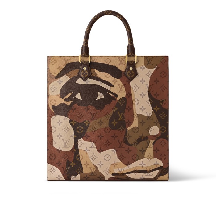 NIGO Louis Vuitton Sac Plat NV Men's Brown Adjustable Removable Shoulder Strap Pattern Printed Coated Canvas and Cowhide Handbag Bag Bags #nigo99862