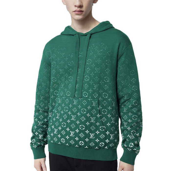 NIGO Louis Vuitton Men's Spring And Autumn Gradient Logo Knitted Hoodie Fashionable And Casual Drawstring Sweater  #nigo95123