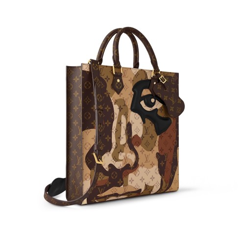 NIGO Louis Vuitton Sac Plat NV Men's Brown Adjustable Removable Shoulder Strap Pattern Printed Coated Canvas and Cowhide Handbag Bag Bags #nigo99862
