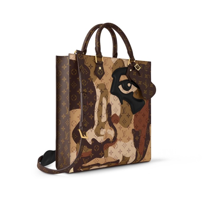 NIGO Louis Vuitton Sac Plat NV Men's Brown Adjustable Removable Shoulder Strap Pattern Printed Coated Canvas and Cowhide Handbag Bag Bags #nigo99862