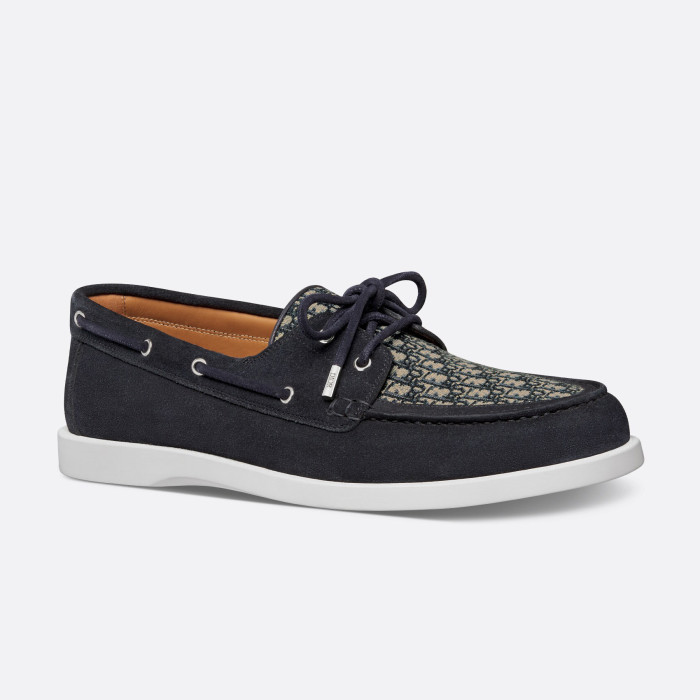 NIGO Dior Men's Spring Autumn Monogram Printed Suede Round Toe Over Toe Sailboat Shoes #nigo99863
