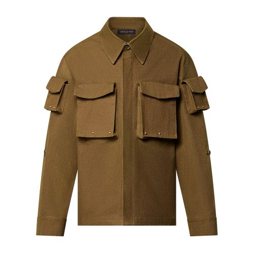 NIGO Louis Vuitton Men's Fall And Winter Brown Monogrammed Studded Cotton Single Breasted Long Sleeved Jacket #nigo99882
