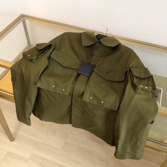 NIGO Louis Vuitton Men's Fall And Winter Brown Monogrammed Studded Cotton Single Breasted Long Sleeved Jacket #nigo99882