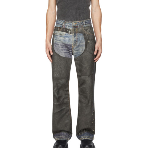 NIGO Acne Studios Men's Women's Four Seasons Fashion Solid Color Button Printed Loose Denim Wide Leg Pants Ngvp #nigo8516