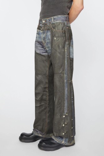 NIGO Acne Studios Men's Women's Four Seasons Fashion Solid Color Button Printed Loose Denim Wide Leg Pants Ngvp #nigo8516