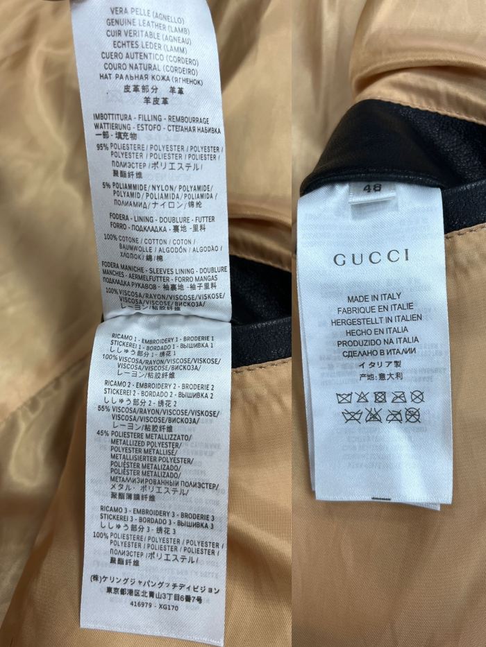 NIGO Gucci Men's Fall And Winter Black Double Breasted Lace Up Drawstring Lambskin Long Coat Jacket #nigo99879