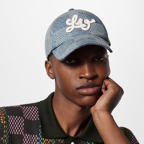 NIGO Louis Vuitton Damier Denim 3d Hat Checkered Color Block Fashion Casual Cool Versatile Baseball Hat #nigo71284