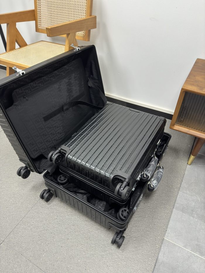 NIGO Fendi Men's and Women's Black Checked Case Trolley Luggage Box #nigo99896