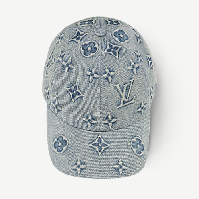 NIGO Louis Vuitton Monogram Washed Denim Hat Leather Buckle Fashion Casual Cool Versatile Baseball Hat #nigo71283