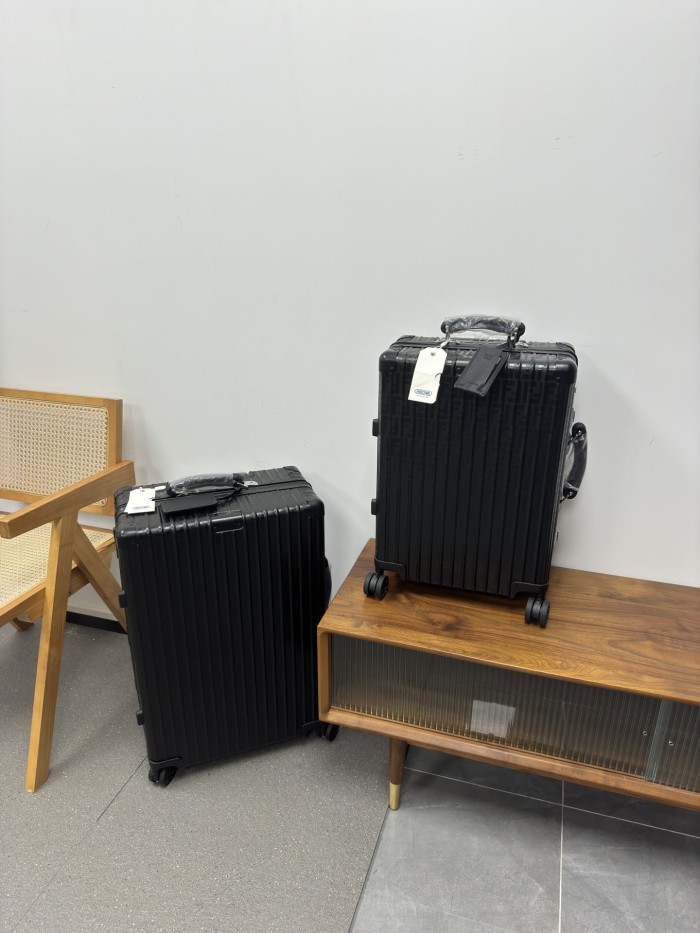 NIGO Fendi Men's and Women's Black Checked Case Trolley Luggage Box #nigo99896