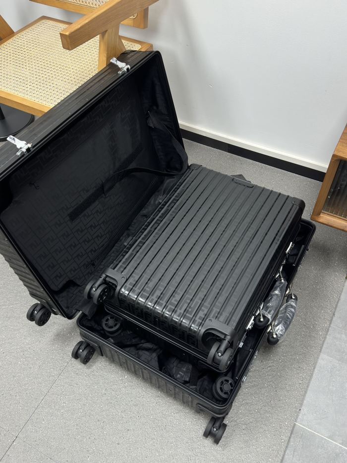 NIGO Fendi Men's and Women's Black Checked Case Trolley Luggage Box #nigo99896